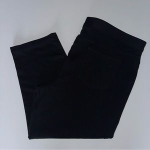 Chico’s Black Crop Pants Large 14 Elastic Waist Zip Front